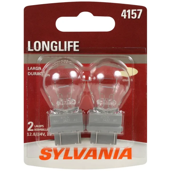 SYLVANIA 4157 Long Life Incandescent Mini Bulb (Pack of 2) – 4157LLBP