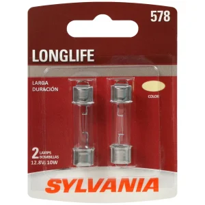SYLVANIA 578 Long Life Incandescent Mini Bulb (Pack of 2) – 578LLBP