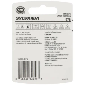 SYLVANIA 578 Long Life Incandescent Mini Bulb (Pack of 2) – 578LLBP - view 4