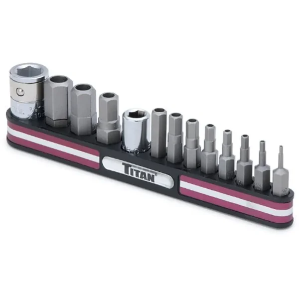 Titan Tools 16135 13pc SAE Hex Tamper Resistant Bit Socket Set