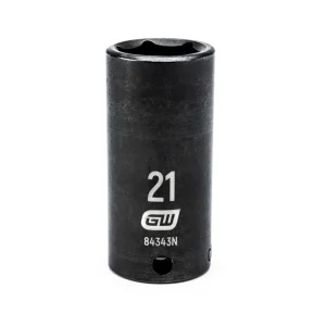 Gearwrench 84343N 3/8″ Drive 6 Point 21mm Deep Impact Socket