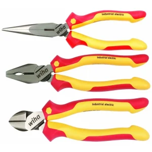 Wiha Insulated Pliers and Cutters 3-Piece Set for Industrial Use (32981)