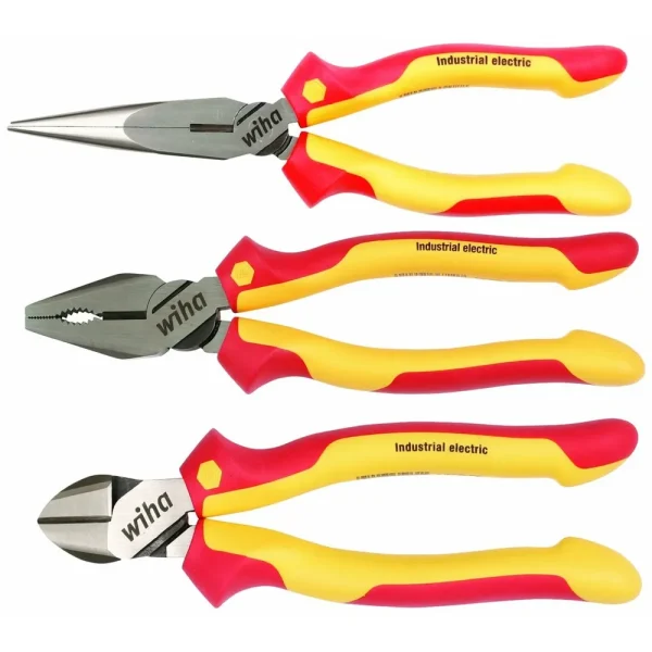 Wiha Insulated Pliers and Cutters 3-Piece Set for Industrial Use (32981)