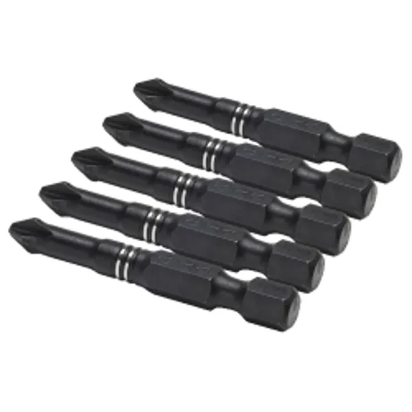 Titan Tools 16075 5 Piece. 2″ Phillips PH2 Impact Bit Set