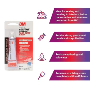 3M 1oz White Marine Adhesive Sealant Fast Cure 5200 (5220) - view 3
