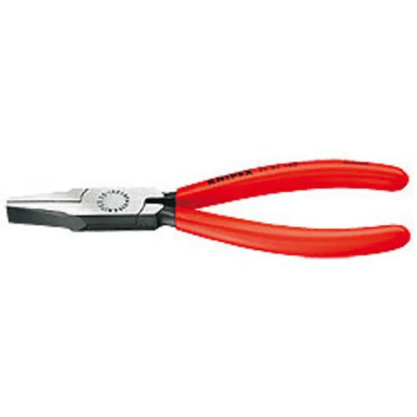 Knipex Flat Nose Pliers, Black Atramentized, Plastic Coated, 5-1/2 in (2001140)