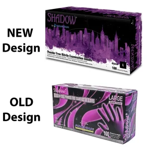 Adenna Shadow Nitrile Powder Free Exam Gloves, Medium, Black (SHD935) - view 2