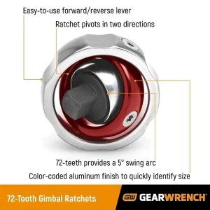 Gearwrench 81027 1/4″ Drive Gimbal Ratchet - view 3