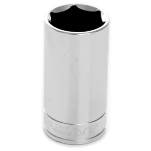 Performance Tool W38330 Chrome Socket, 3/8″ Drive, 15/16″, 6 Point, Deep