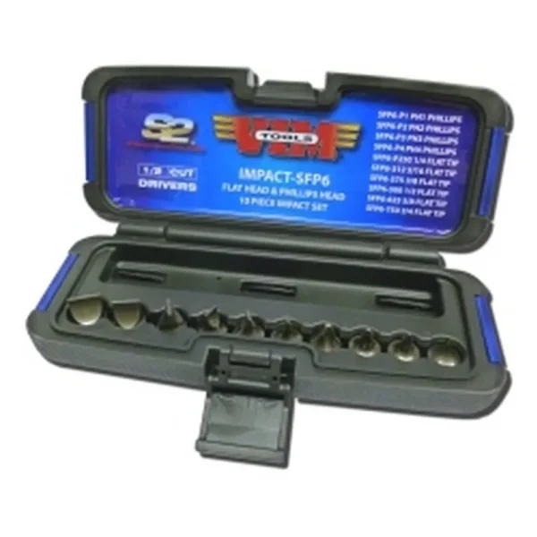Vim Products 10pc Half Cut Screwdriver Set, 3/8″ Square Drive (IMPACT-SFP6)