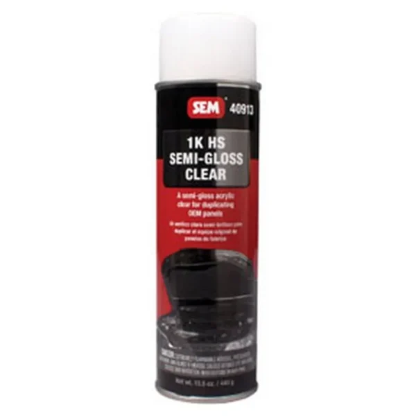 SEM Paints 40913 1K HS Semi-Gloss Clear, 14.9oz Aerosol Can