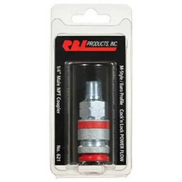 RBL Products M-Style Pneumatic Coupler 1/4″ Male Npt Euro Profile (621)