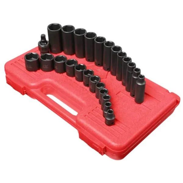 Sunex 3/8″ Drive 25 Piece SAE Master Impact Socket Set (3325)