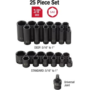 Sunex 3/8″ Drive 25 Piece SAE Master Impact Socket Set (3325) - view 3