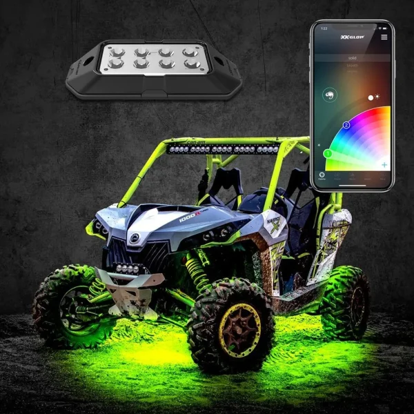 XKGLOW 8pc 6W LED Rock Light Kit with Dual-Mode Controller (XK-ROCK-ADV-DM)