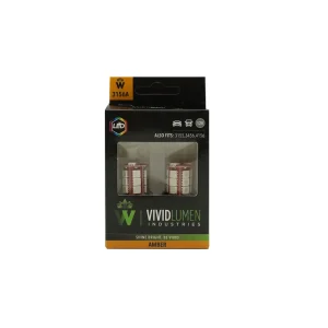 Vivid Lumen 3156 Amber LED Bulbs, Long Lasting – Pair (3156A-SMD)