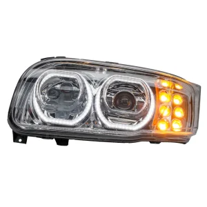 Vivid Lumen LED Headlight for Peterbilt 388, 389 (Driver, Black) (PBDLH-B-V2)