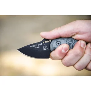 TOPS Knives Wolf Pup Fixed Blade Knife W/ Black Linen Micarta Handle (WP010) - view 3
