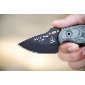 TOPS Knives Wolf Pup Fixed Blade Knife W/ Black Linen Micarta Handle (WP010) - view 4