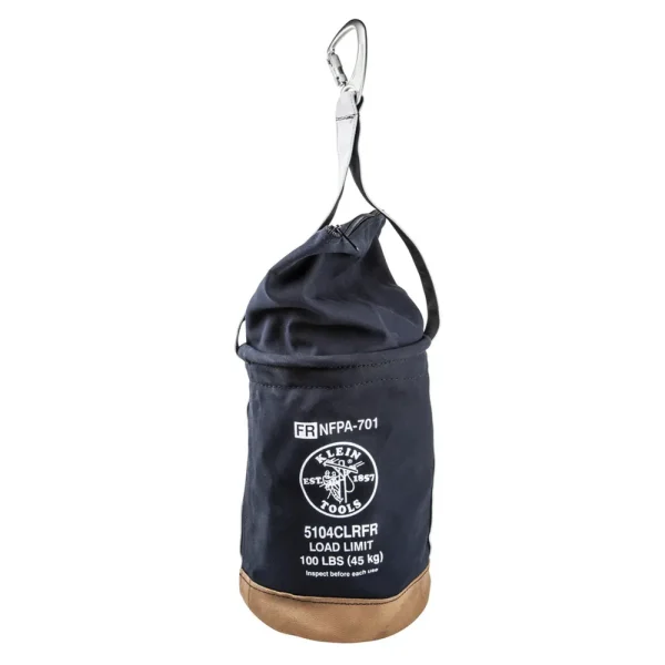 Klein Canvas Bucket, Flame-Resistant, Top Closing, 12-Inch (5104CLRFR)