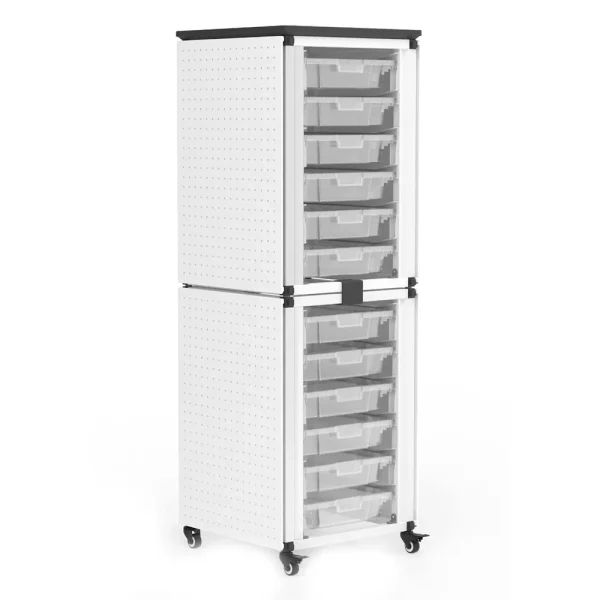Luxor Workspaces Modular Classrm, 2 Stacked, 12 Small Bins (MBS-STR-12-12S)