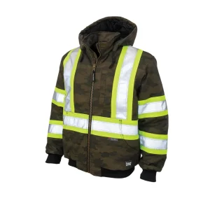 Tough Duck Men’s Enhanced Vis Camo Safety Bomber Jacket (SJ321)