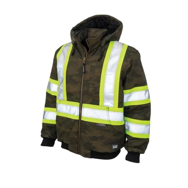 Tough Duck Men’s Enhanced Vis Camo Safety Bomber Jacket (SJ321)