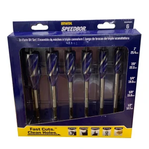 IRWIN Speedbor Spade Drill Bit Set – 6 Piece (IWAXSPM6PC)