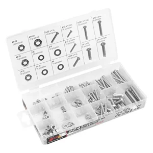 Performance Tool W5358 224pc Stainless Steel Nuts & Bolts Assortment With Case