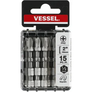 Vessel IMPACT BALL Torsion Bit PH2x50 15 Pc Set (IBPH250P15T)