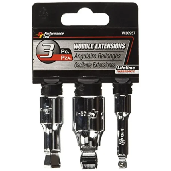 Performance Tool W30957 3-Piece 2″ Wobble Extension 1/4-Inch, 3/8-Inch, 1/2-Inch