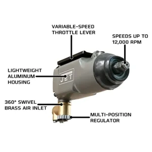 Jet JAT-100 Model 12000 RPM 3/8-Inch Butterfly Impact Wrench (505100) - view 2