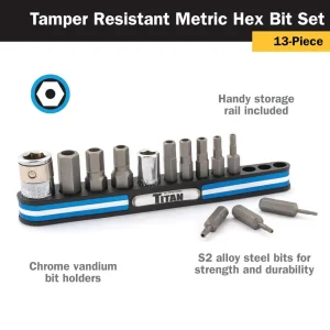 Titan Tools 13 pc. Tamper Resistant Metric Hex Bit Socket Set (16136) - view 3