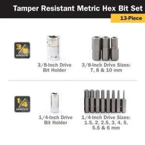 Titan Tools 13 pc. Tamper Resistant Metric Hex Bit Socket Set (16136) - view 4