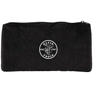 Klein Tools VDV770-500 Nylon Zipper Pouch, Divided Zip Black Bag, Various Use