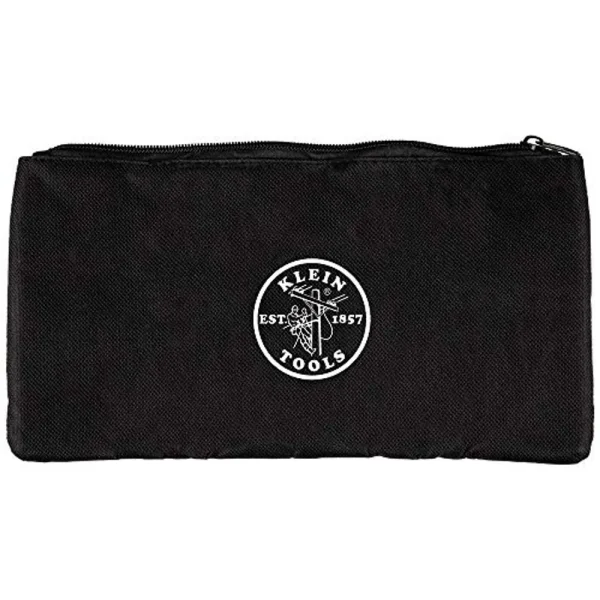 Klein Tools VDV770-500 Nylon Zipper Pouch, Divided Zip Black Bag, Various Use