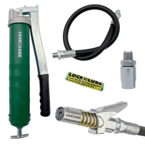 LockNLube Heavy Duty Lever Grease Gun Kit (Green) (LNL151)