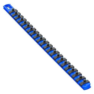 Ernst 8403M 18 Magnetic Socket Organizer with 22 Twist Lock Clips – Blue – 1/4