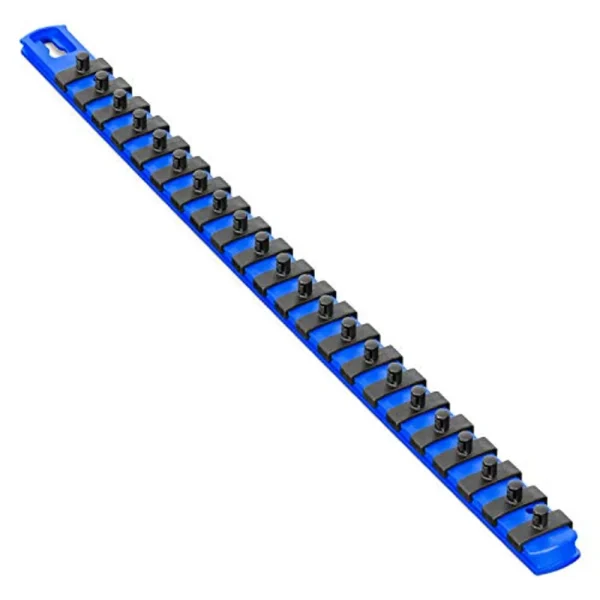 Ernst 8403M 18 Magnetic Socket Organizer with 22 Twist Lock Clips – Blue – 1/4