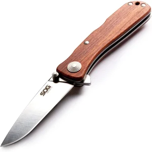 SOG TWI17-CP Twitch II Assisted Flipper 2.65″ Satin Blade, Rosewood Handles