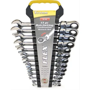 Titan Tools 17366 13pc SAE Flex Ratcheting Wrench Set