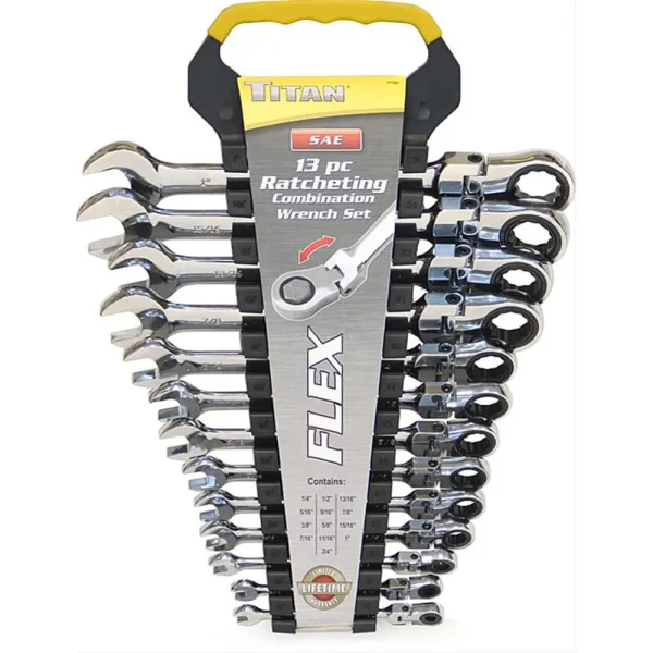 Titan Tools 17366 13pc SAE Flex Ratcheting Wrench Set