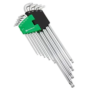 Powerbuilt 240101 9 Piece Stubby Long Arm Ball End Torx Key Wrench Set – 240101