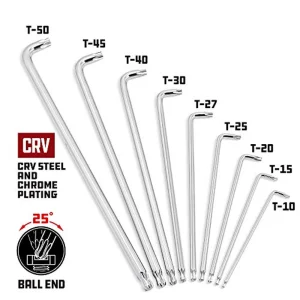 Powerbuilt 240101 9 Piece Stubby Long Arm Ball End Torx Key Wrench Set – 240101 - view 3