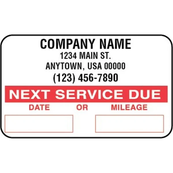 John Dow SC-1000 Standard Service Reminder Stickers – Roll 1,000