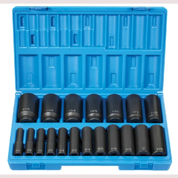 Grey Pneumatic 1/2″ Dr. 19pc Deep Length Fract. Set – 12 Point (1719D)