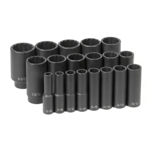 Grey Pneumatic 1/2″ Dr. 19pc Deep Length Fract. Set – 12 Point (1719D) - view 2