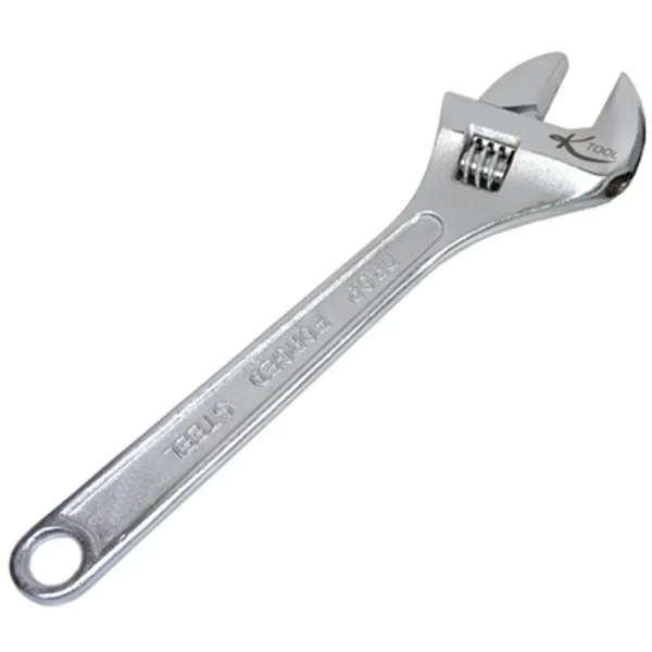 K Tool 48015 Adjustable Wrench, 15″ Long, 1-7/8″ Jaw Capacity, Heat Treated Alloy Steel, Chrome Plated