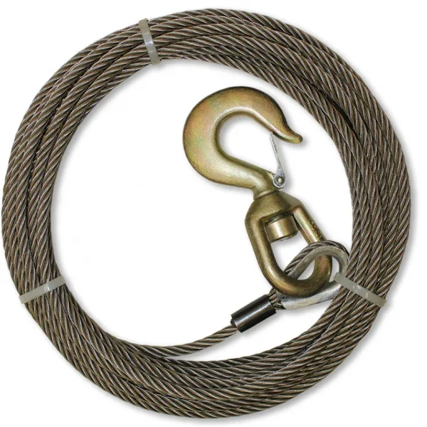 B/A 100′ Fiber Core Wire Winch Line Assembly 3/8″ Diameter