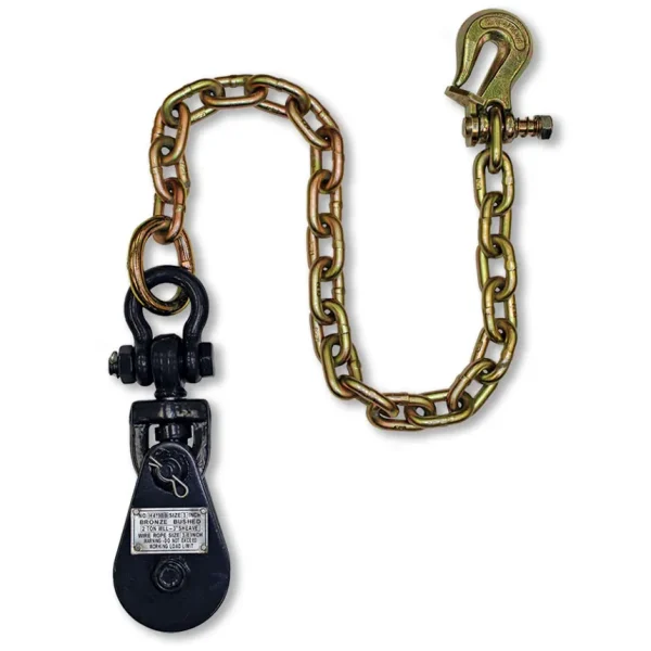 B/A Snatch Block With Swivel Shackle and Chain 5/16″ G70